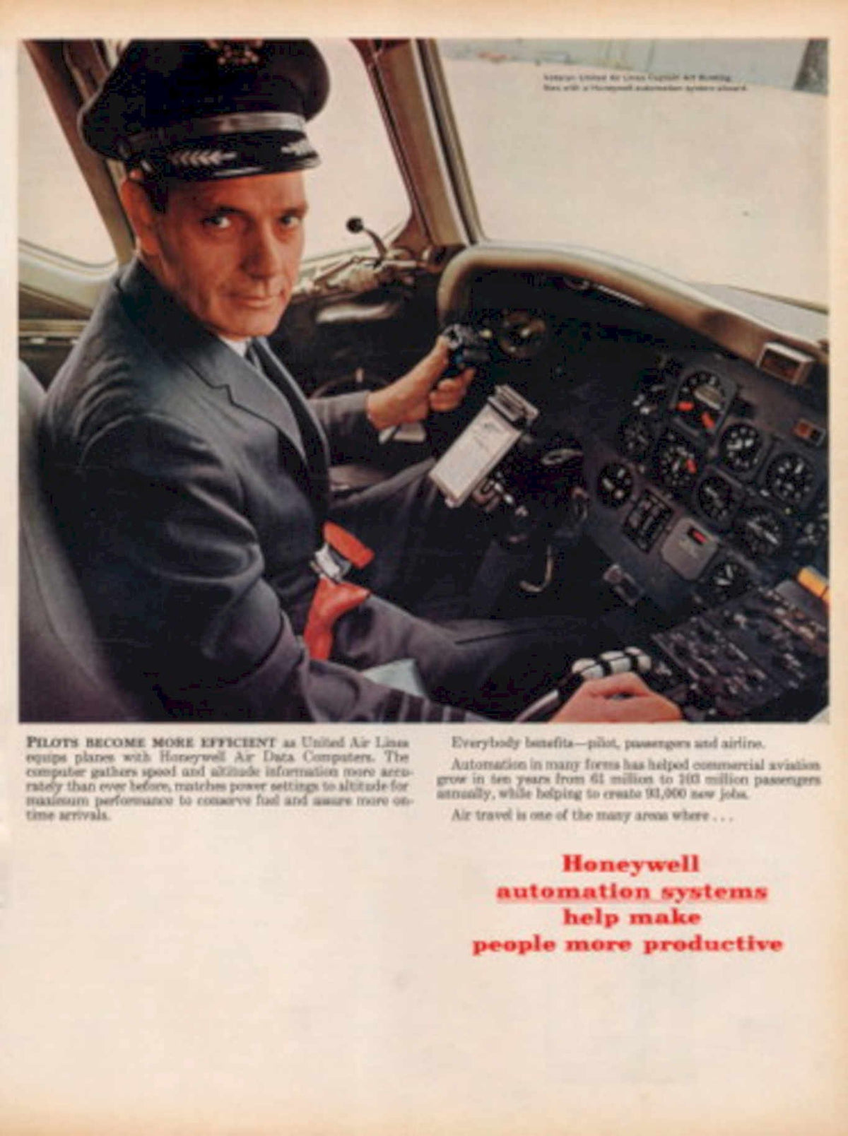 Pilot Computer Honeywell 1960s Vintage Retro Advert