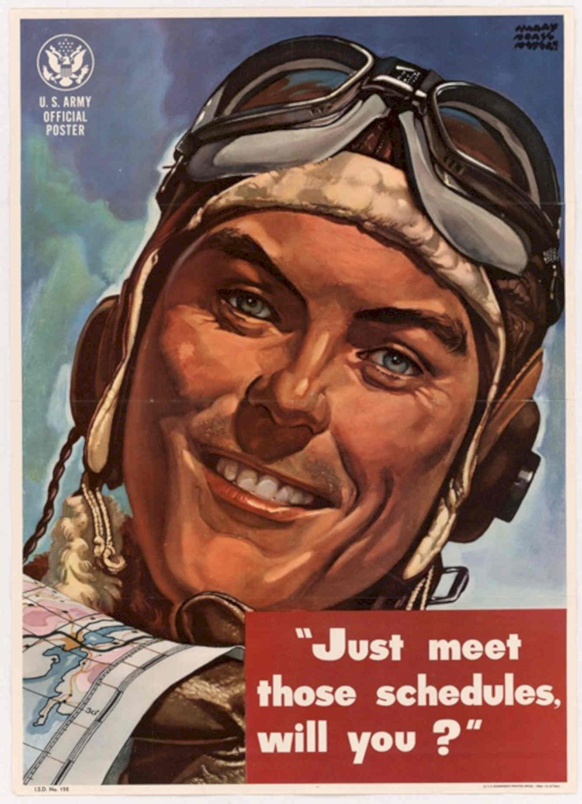 Pilot Europe Map American World War II Advert Poster
