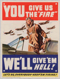 Pilot Planes Fire American World War II Advert Poster