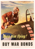 Pilot War Planes American World War II Advert Poster