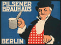 Pilsner Brauhaus Berlin Vintage Retro Advert Poster