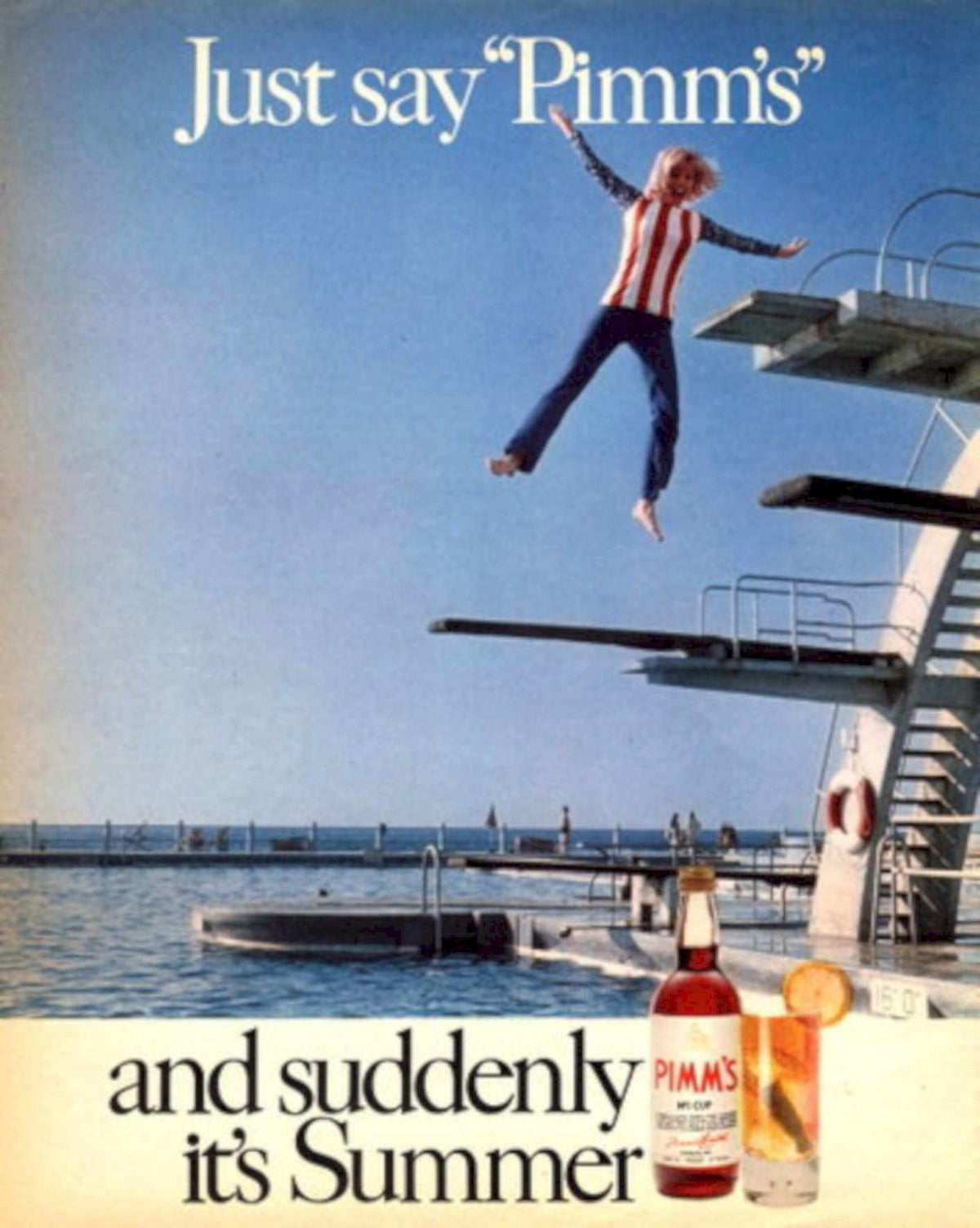 Pimm Summer Pool 1970s Vintage Retro Advert