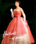 Pink Ballgown Harrods 1950s Vintage Retro Advert Poster