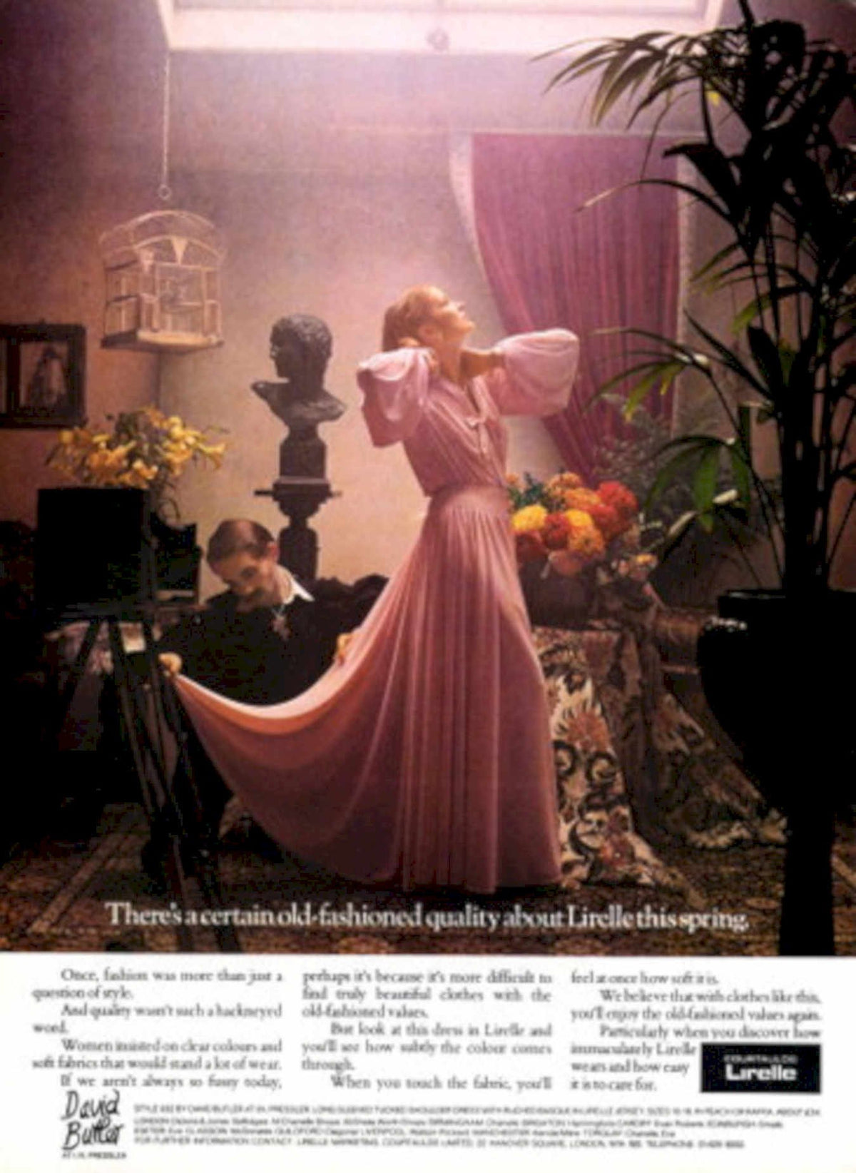 Pink Ballgown Livingroom 1960s Vintage Retro Advert