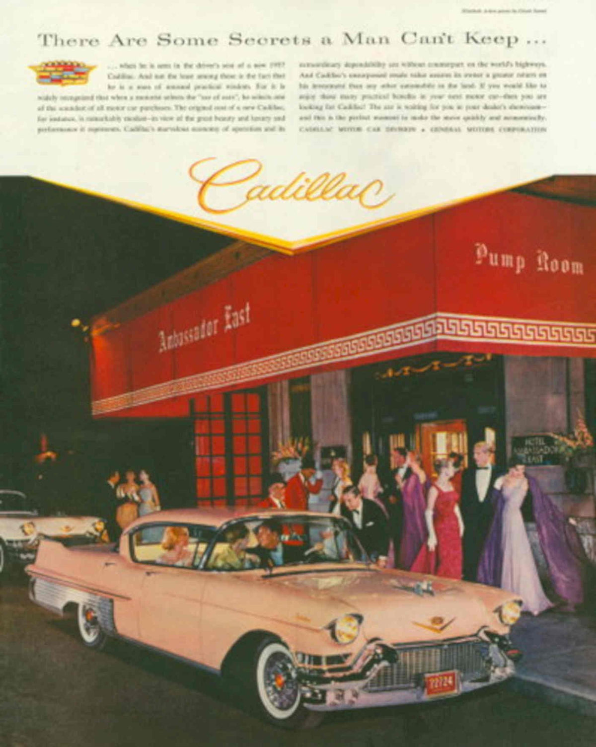 Pink Cadillac Secrets 1950s Vintage Retro Advert Poster