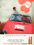 Pink Convertible Yardley 1960s Vintage Retro Advert