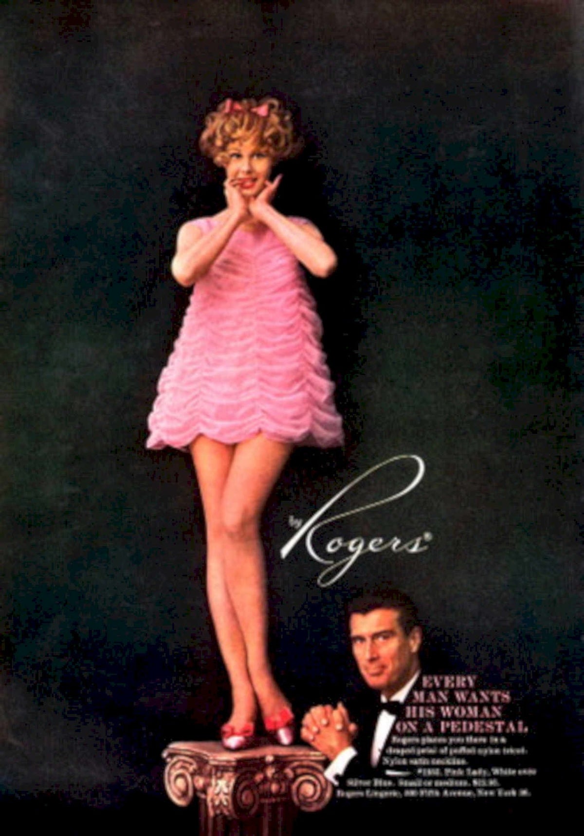 Pink Dress Rogers 1960s Vintage Retro Advert