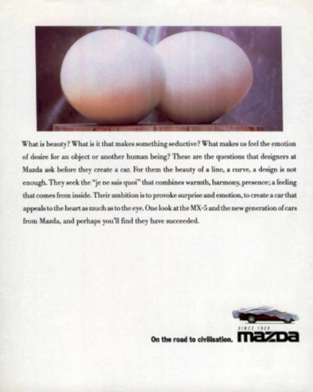 Pink Eggs Mazda 1990s Vintage Retro Advert