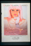 Pink Glasses Silhouette 1970s Vintage Retro Advert