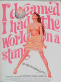 Pink Globe Woman 1960s Vintage Retro Advert