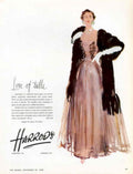 Pink Gown Harrods 1940s Vintage Retro Advert Poster