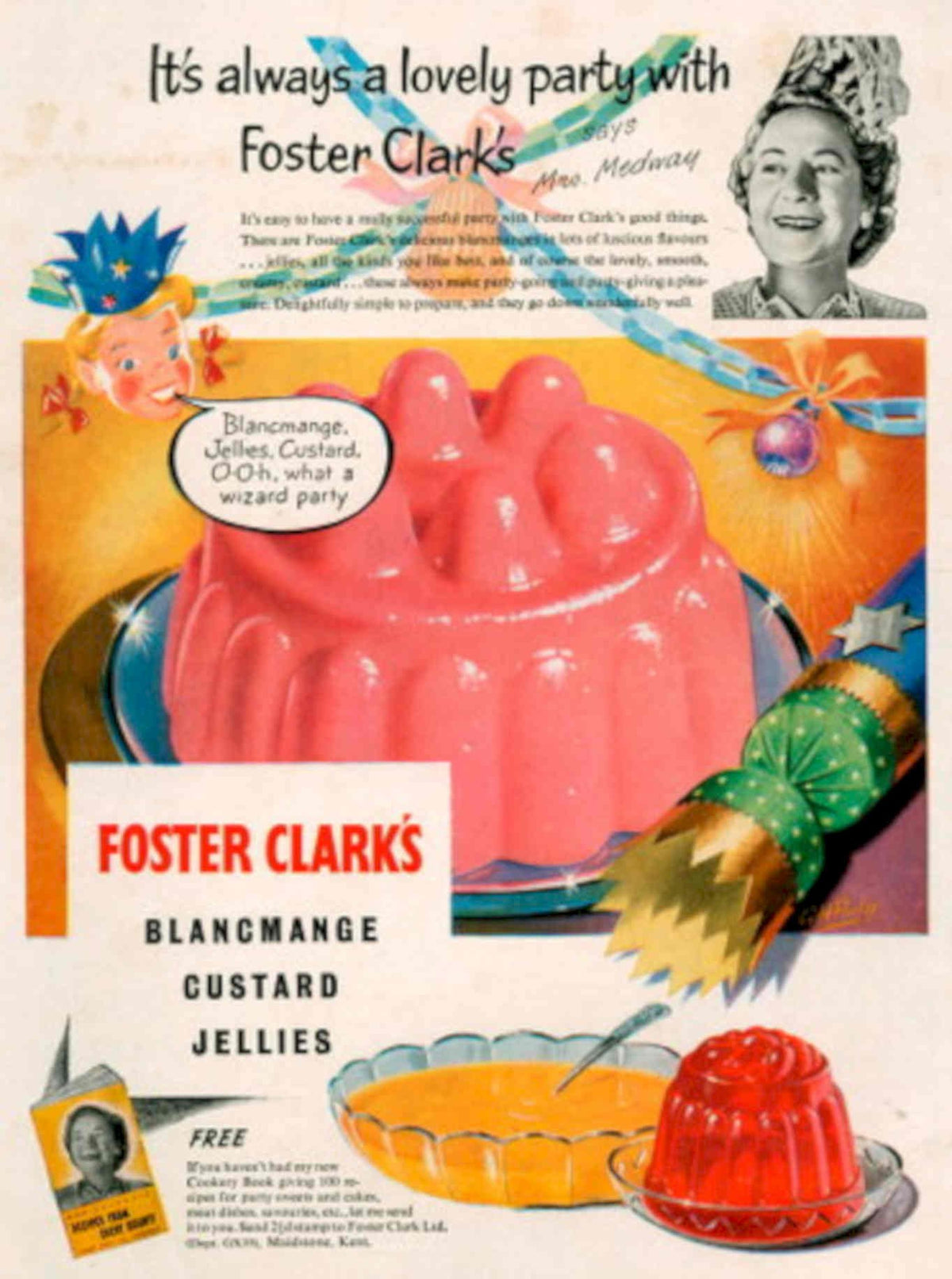 Pink Jellies Kitchen 1950s Vintage Retro Advert Poster