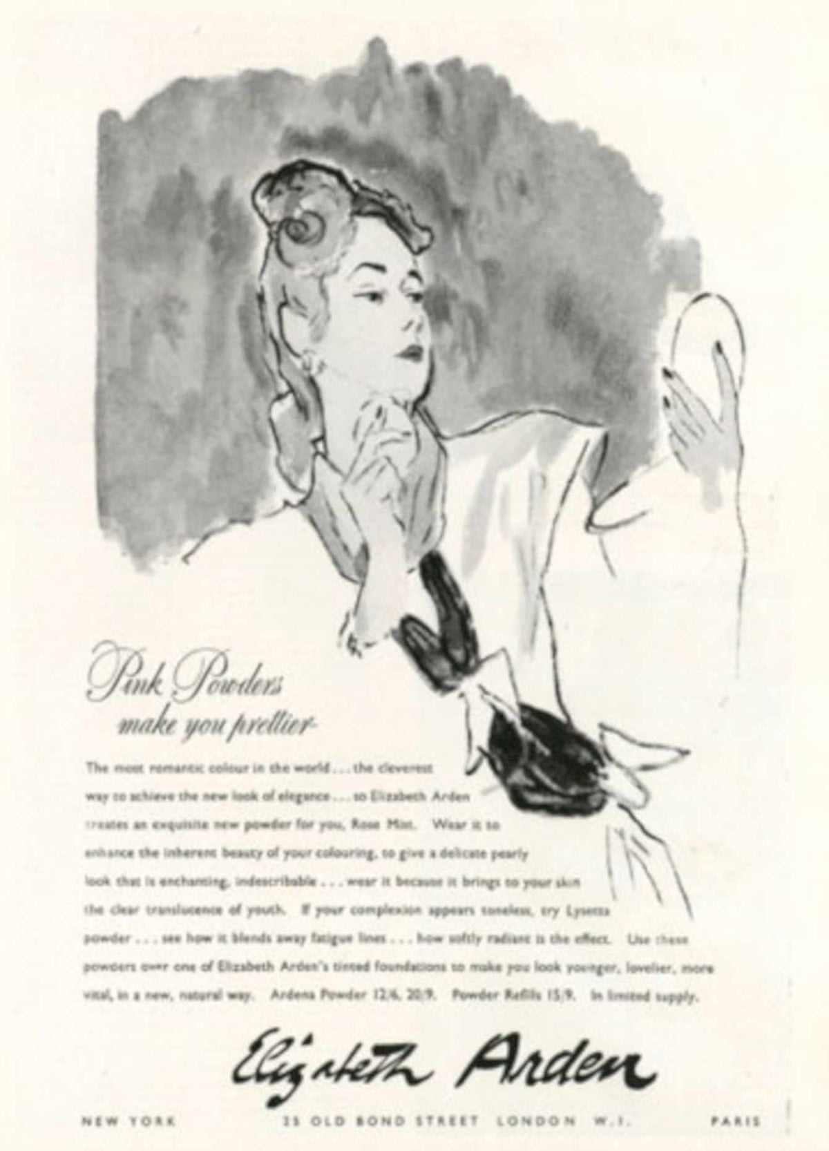 Pink Powder Arden World War 2 ii 1 Vintage Retro Advert