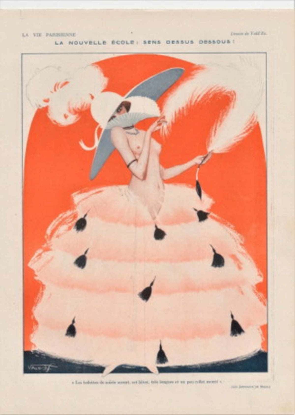 Pink Ruffled Dress La Vie Parisienne Vintage Retro Advert