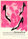 Pink Shoes Jacqueline 1950s Vintage Retro Advert Poster