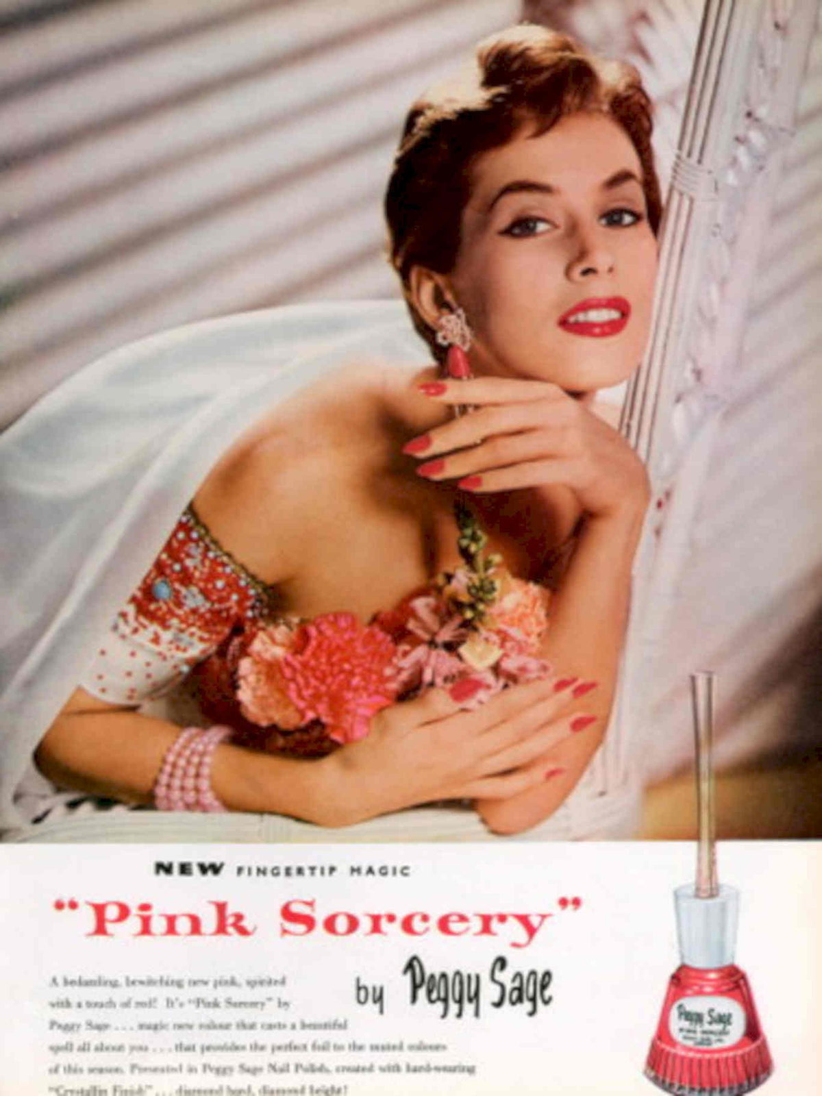 Pink Sorcery Nails 1950s Vintage Retro Advert Poster