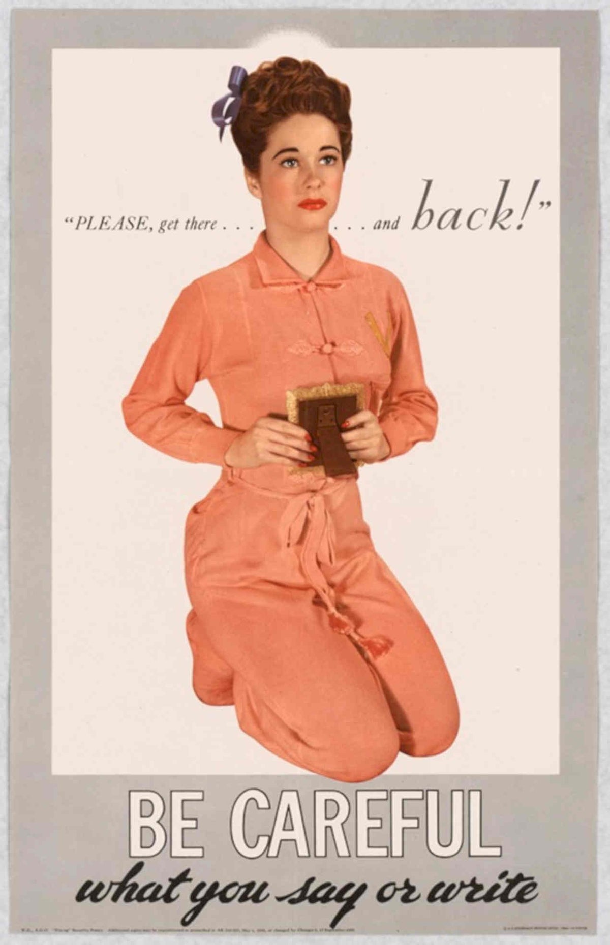 Pink Woman Book American World War II Advert Poster