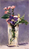 Pinks And Clematis In A Crystal Vase 1882 A4 Photo Print