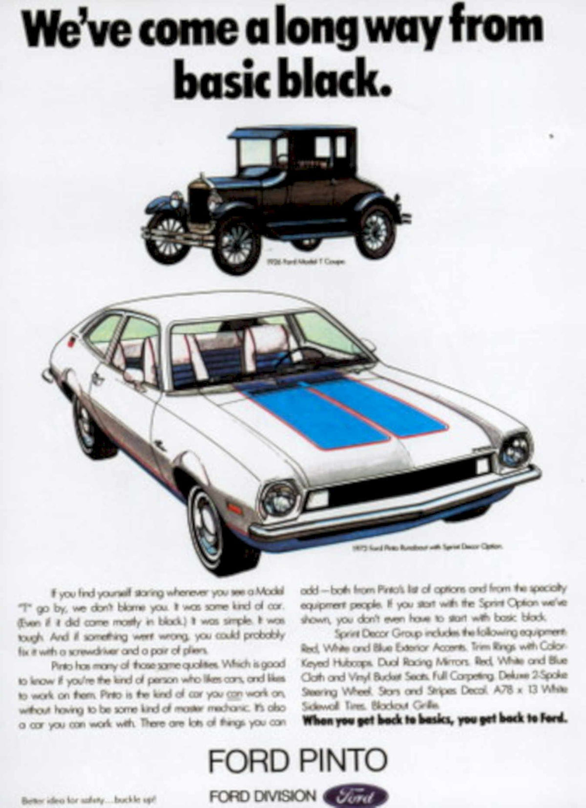 Pinto Sprint 1970s Vintage Retro Advert