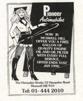Pioneer Automobiles Muswellhill 1990s Vintage Retro Advert
