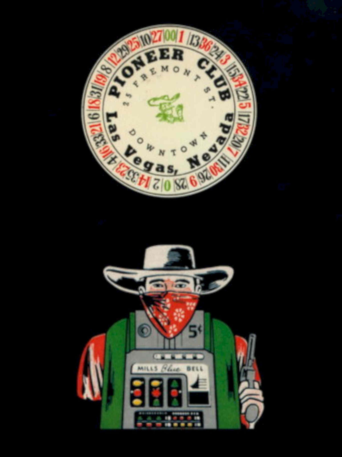 Pioneer Club Lasvegas 1950s Vintage Retro Advert Poster