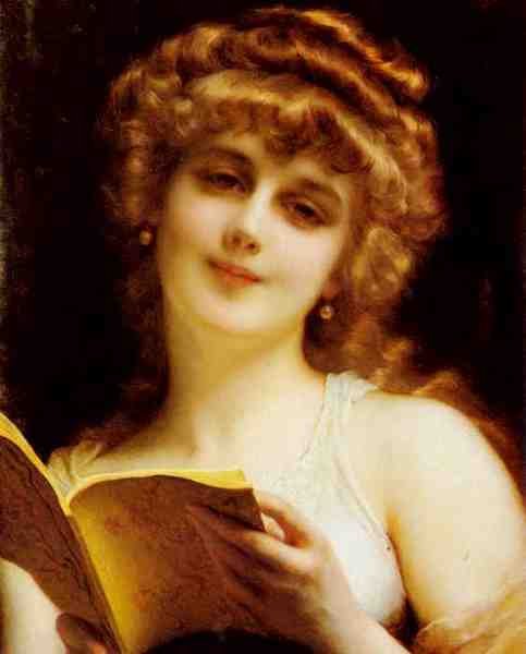 Piot Adolphe A Blonde Beauty Holding A Book A4 Photo Print