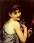 Piot Adolphe A Young Beauty Holding A Red Rose A4 Photo Print