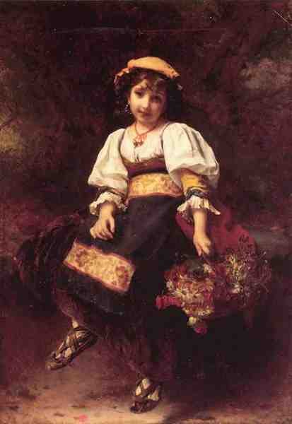 Piot Etienne Adolphe Piot The Flower Seller A4 Photo Print