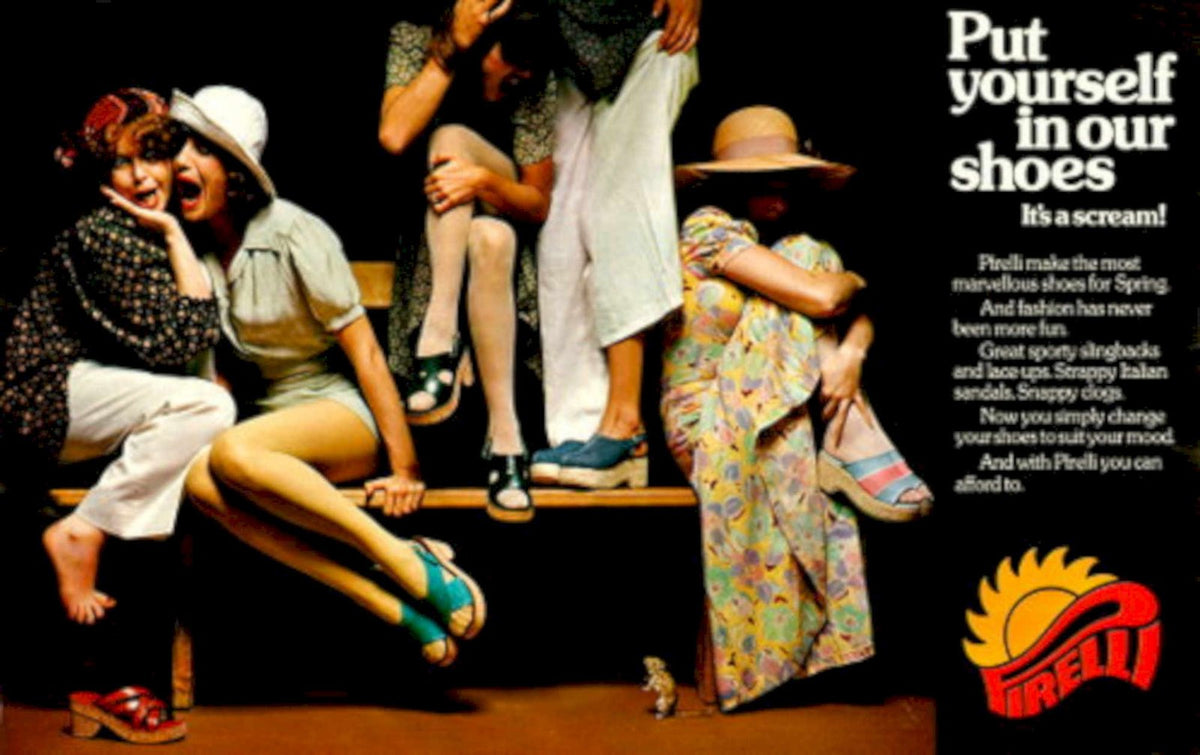 Pirelli Shoes Women 1970s Vintage Retro Advert
