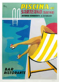 Piscina Vintage Advert A4 Photo Print