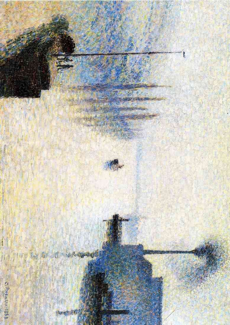 Pissarro Ile lacroix rouen effect of fog 1888 Pissarro ile lacruix rouen effect of fog CROP A4 Photo Print