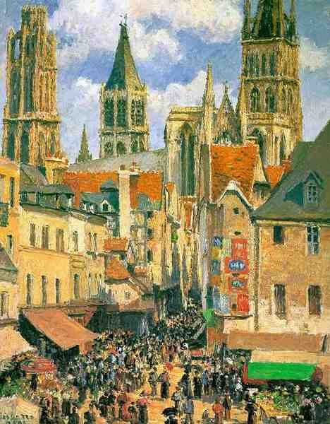 Pissarro The Old Market At Rouen 1898 A4 Photo Print