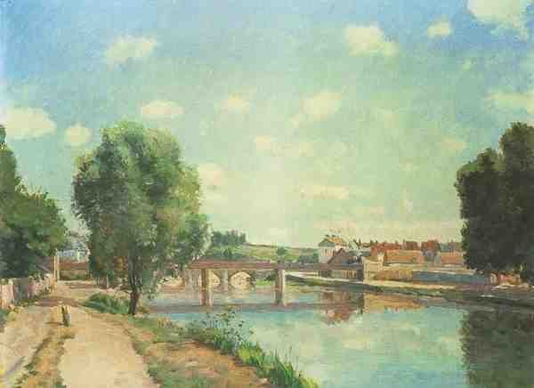 Pissarro The Railway Bridge At Pontoise A4 Photo Print
