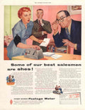 Pitney Bowes Salesmen 1950s Vintage Retro Advert Poster