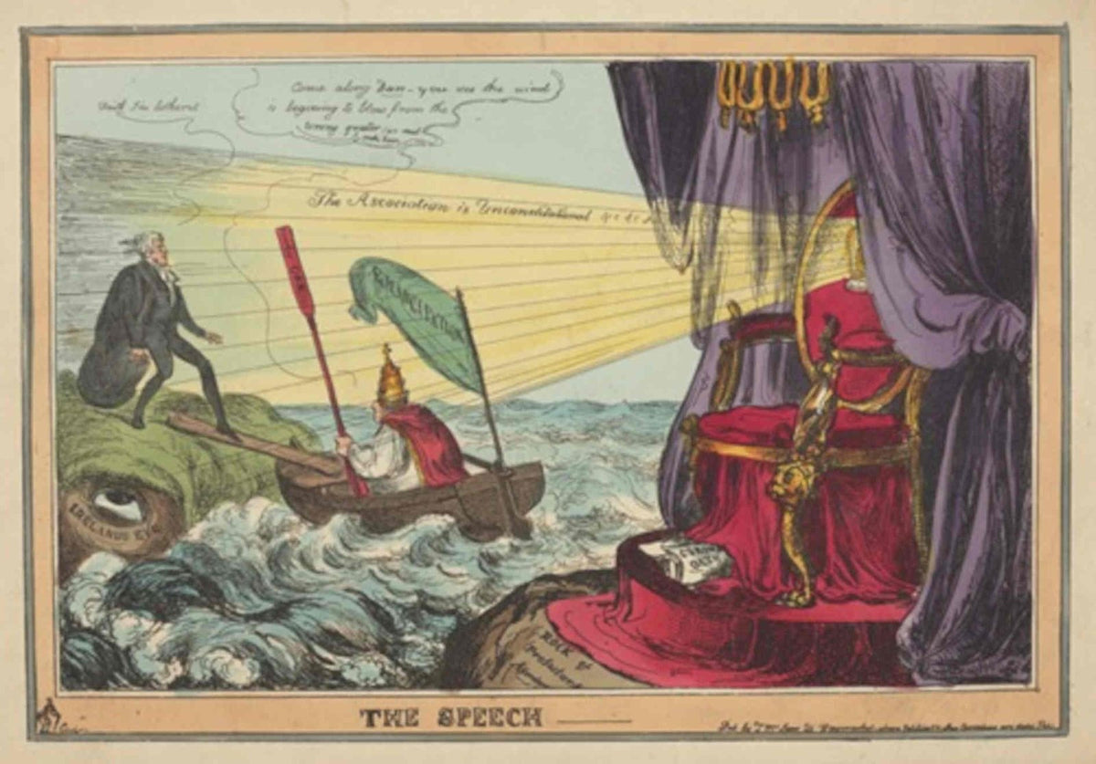 Pitt Speech Ireland GB Cartoon Vintage Retro Advert Poster