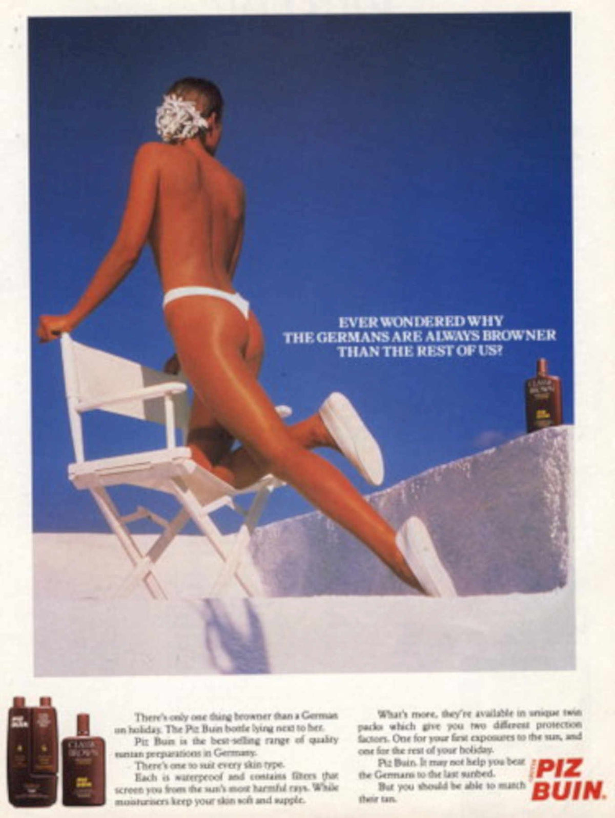 Piz Buin Sunscreen 1990s Vintage Retro Advert