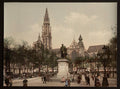 Place Verte and cathedral Antwerp Vintage A4 Photo Print