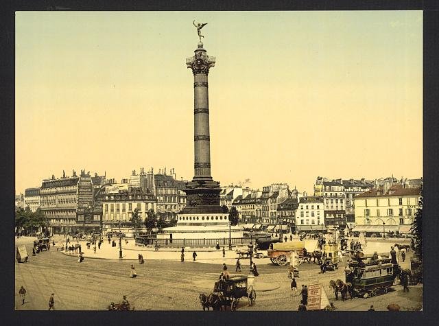 Place de la Bastille Paris Vintage A4 Photo Print