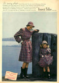 Plaid Raincoats Bonwit 1940s Vintage Retro Advert Poster