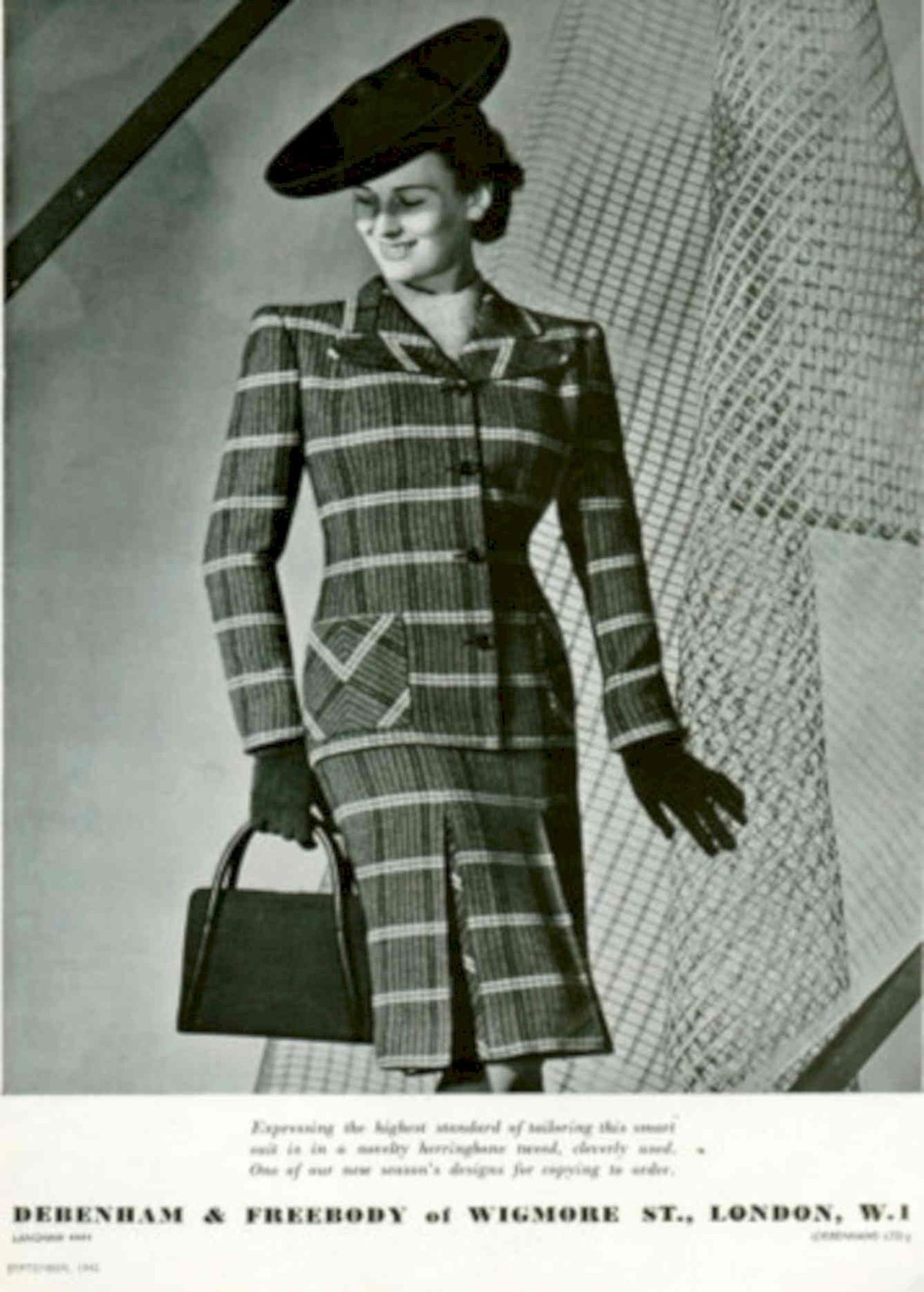 Plaid Suit Woman 1940s Vintage Retro Advert Poster