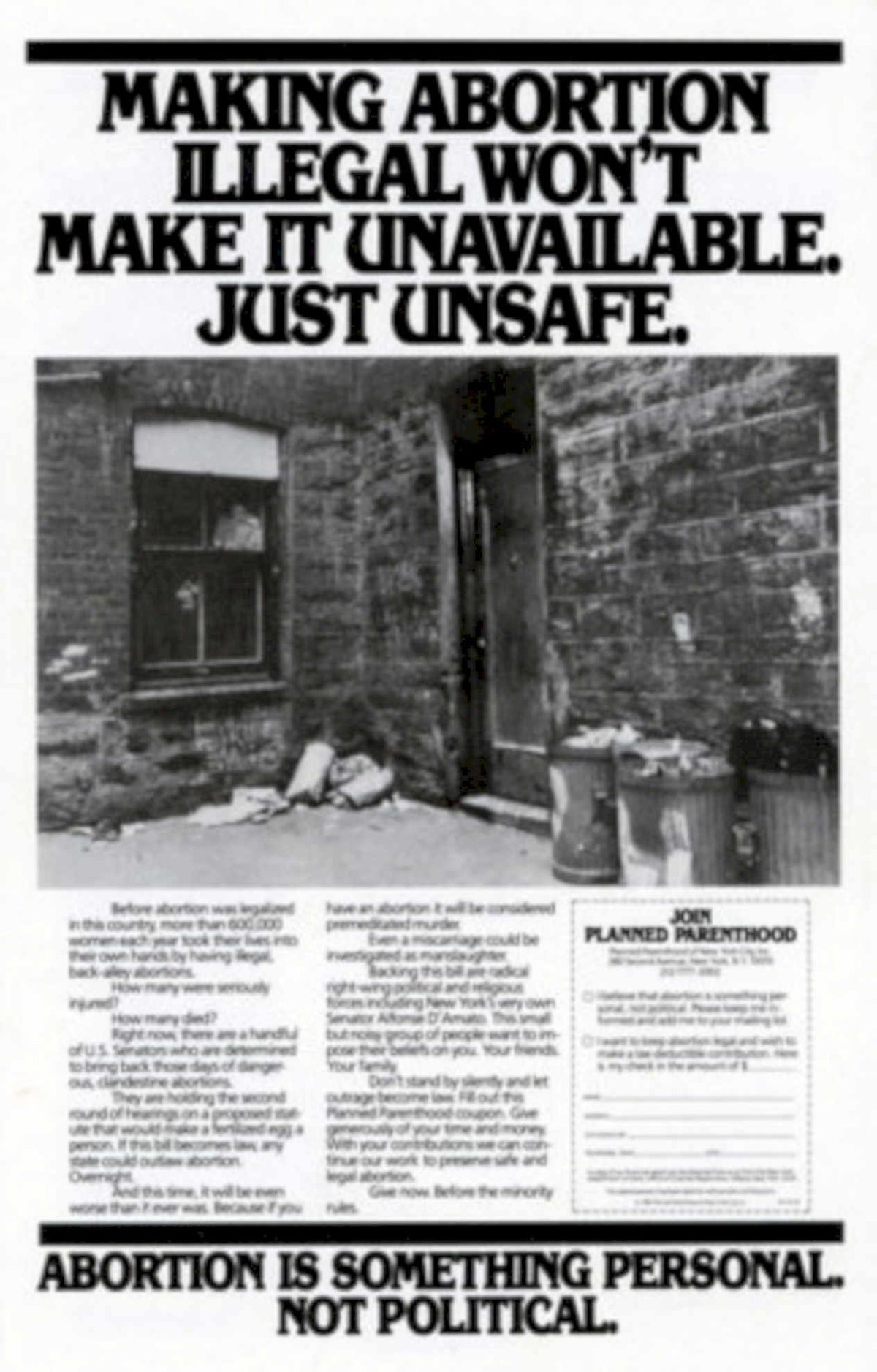 Planned Parenthood Poster 1980s Vintage Retro Advert