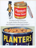 Planters Peanut Butter 1950s Vintage Retro Advert Poster