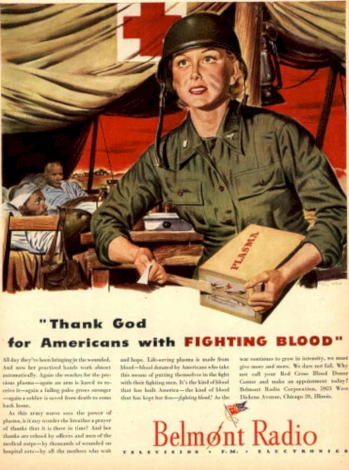 Plasma Nurse Aid 1940s Vintage Retro Advert Poster