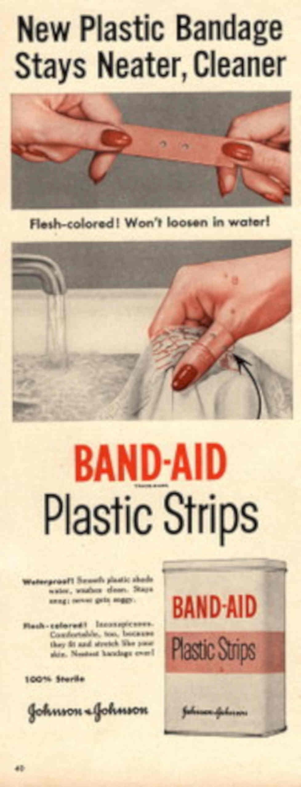 Plastic Bandage Strips 1950s Vintage Retro Advert Poster