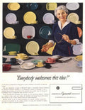 Plastic Dinnerware Cyanamid 1950s Vintage Retro Advert Poster