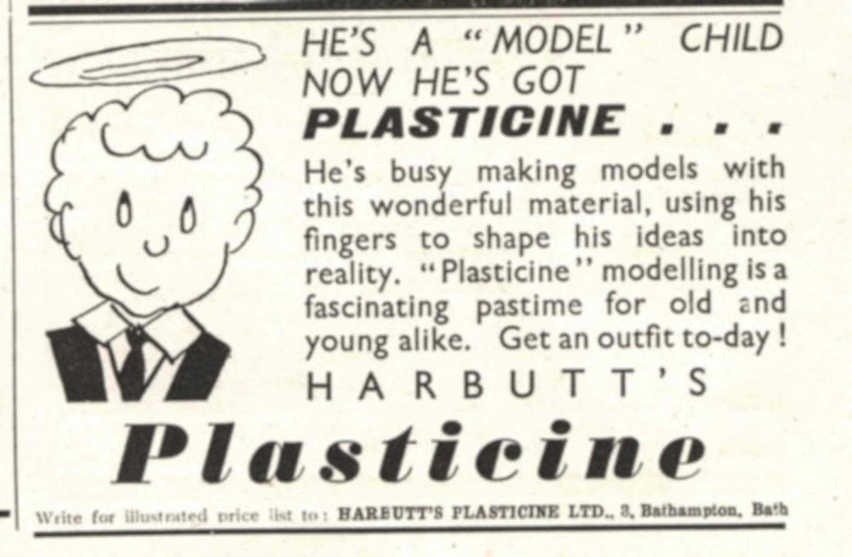 Plasticine Model Child 1930s Vintage Retro Advert Poster