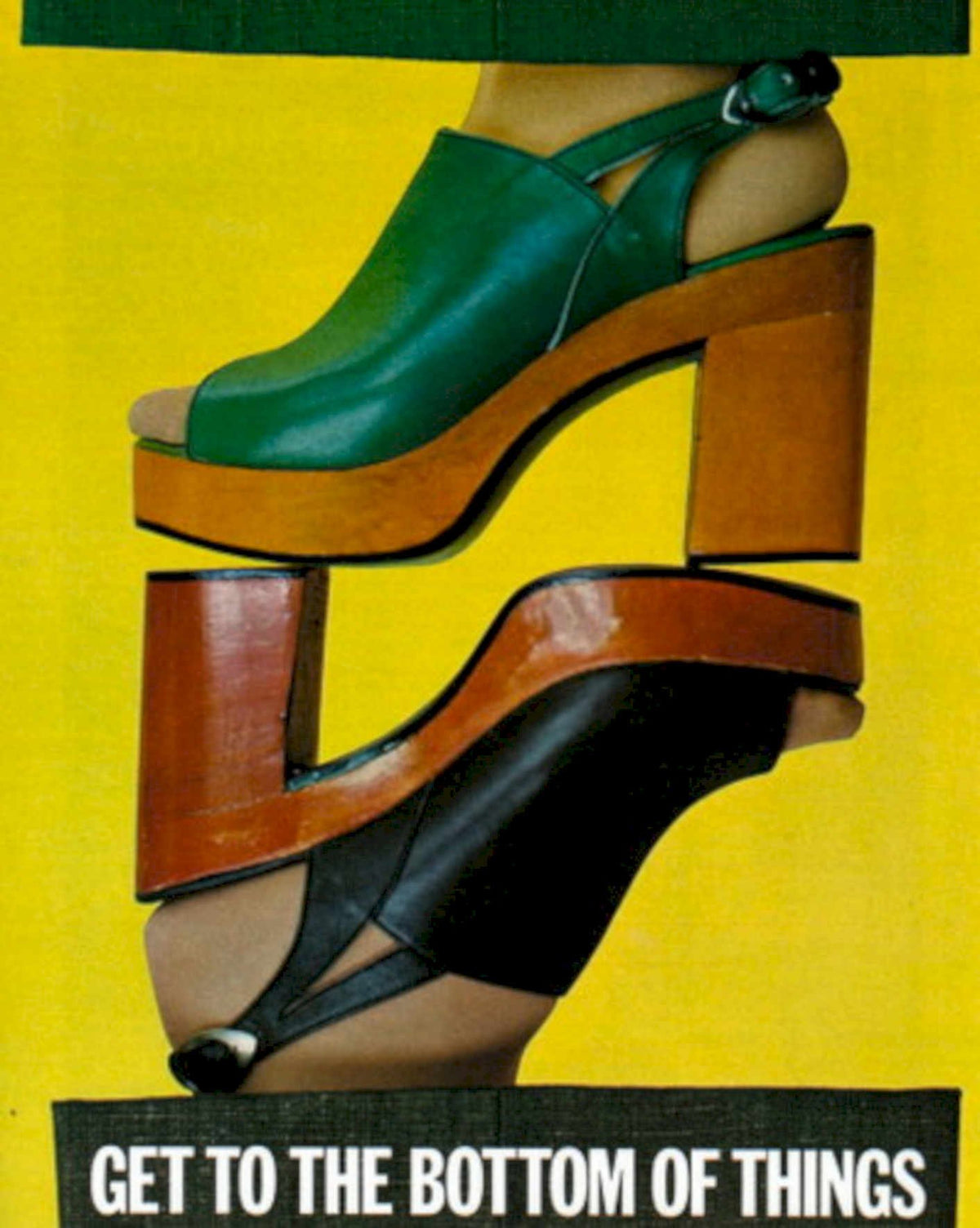 Platform Sandals Bottom 1970s Vintage Retro Advert