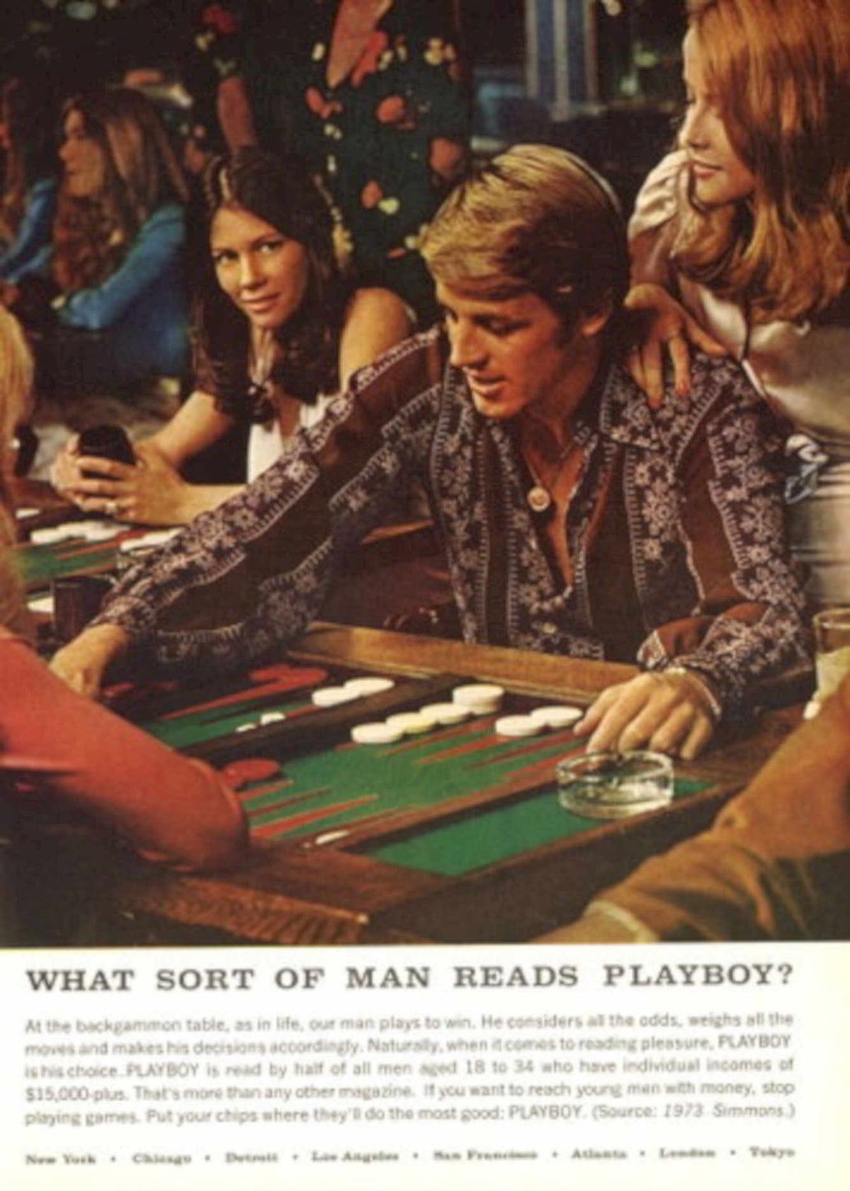 Playboy Backgammon Men 1970s Vintage Retro Advert