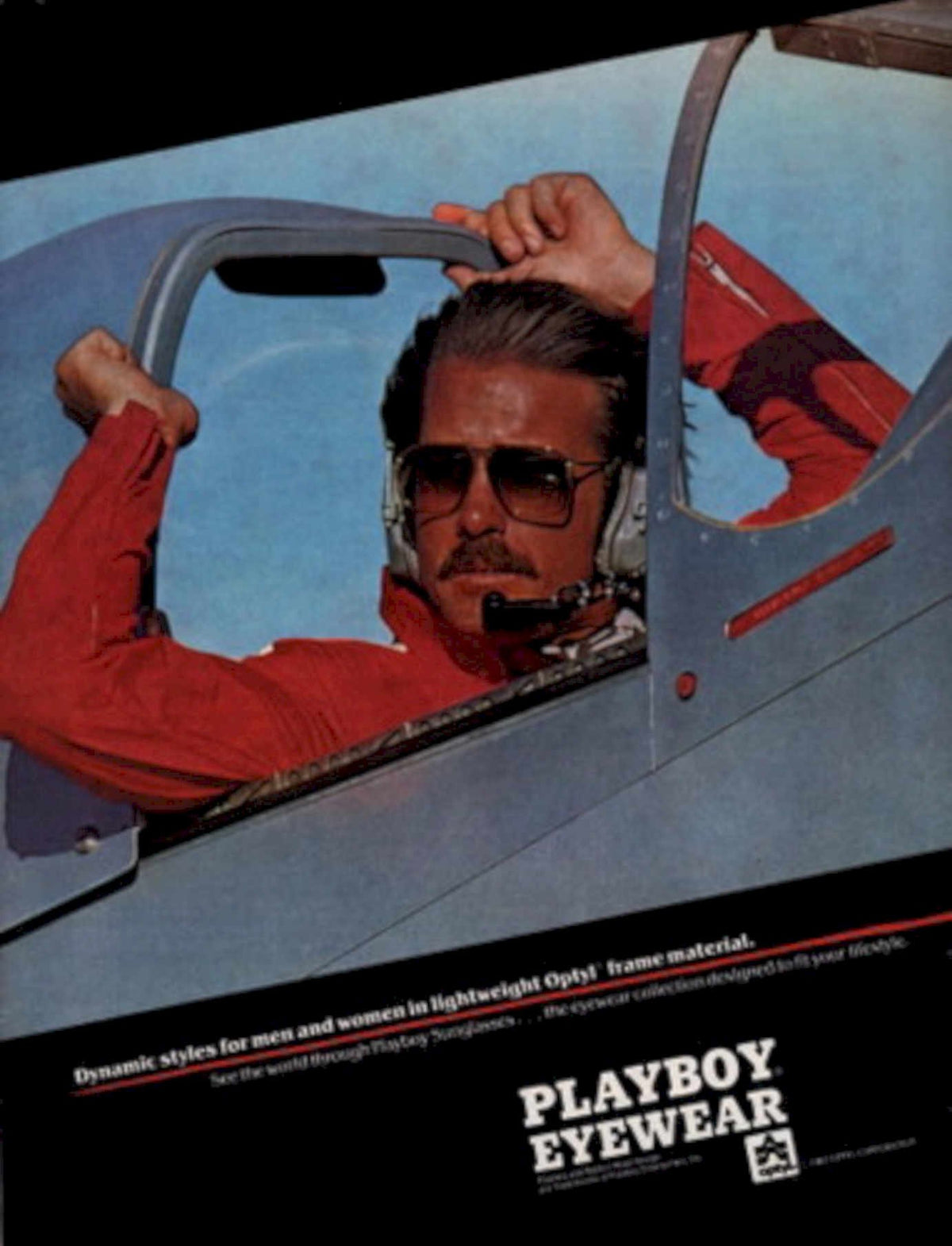 Playboy Eyewear Pilot 1980s Vintage Retro Advert