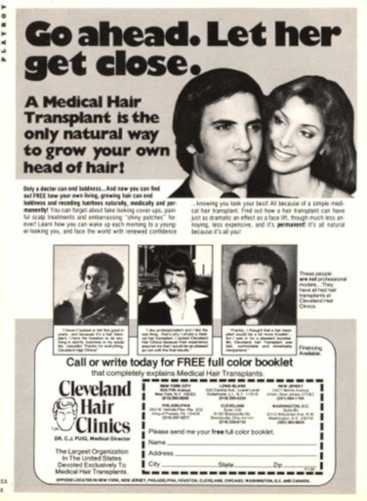 Playboy Hair Clinic 1970s Vintage Retro Advert